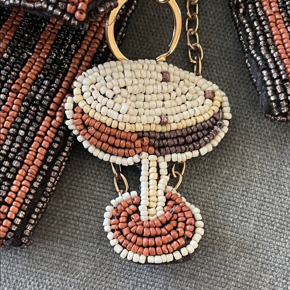 Viral Beaded Cocktail Design Clutch and Wallet Set with key chain - Picture 11 of 15